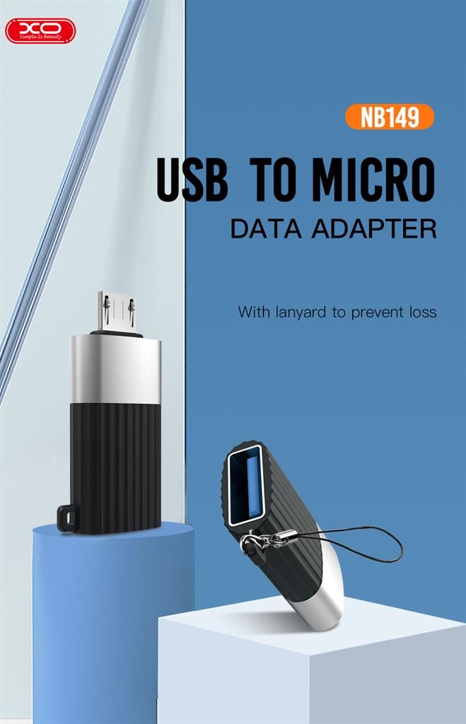 XO NB149-G USB 2.0–micro USB átalakító adapter (Fekete)