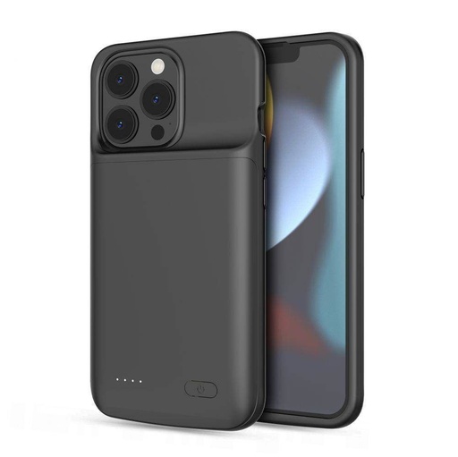 Apple iPhone 12 Pro Max / 13 Pro Max Tech protect powercase power bank hátlap tok (Fekete)