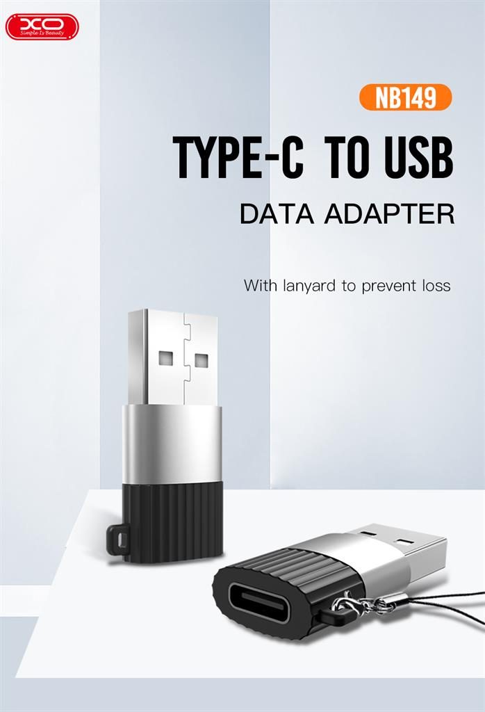 XO NB149-E USB-C–USB 2.0 átalakító adapter (Fekete)