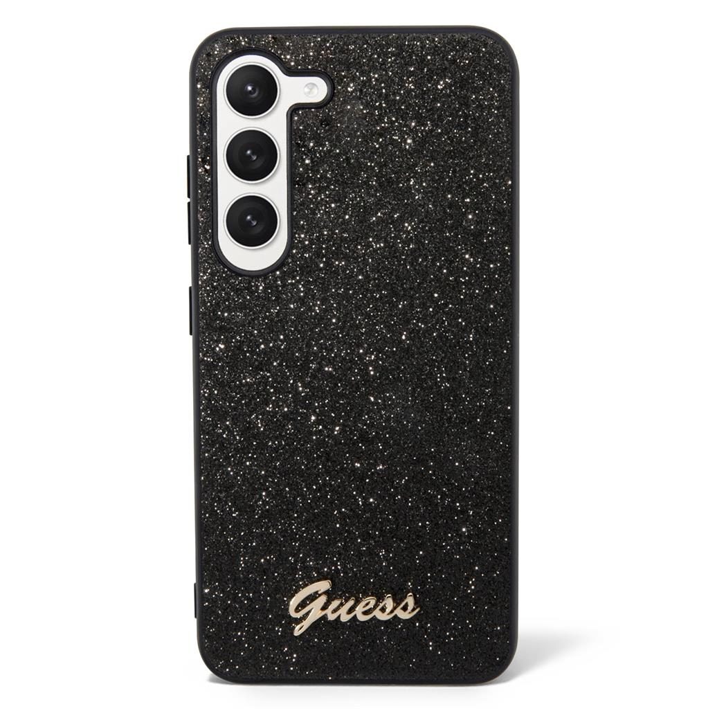 Samsung Galaxy S23 Guess Glitter Flakes Metal Logo tok (Fekete) - GUHCS23SHGGSHK
