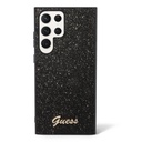 Samsung Galaxy S23 Ultra Guess Glitter Flakes Metal Logo tok (Fekete) - GUHCS23LHGGSHK