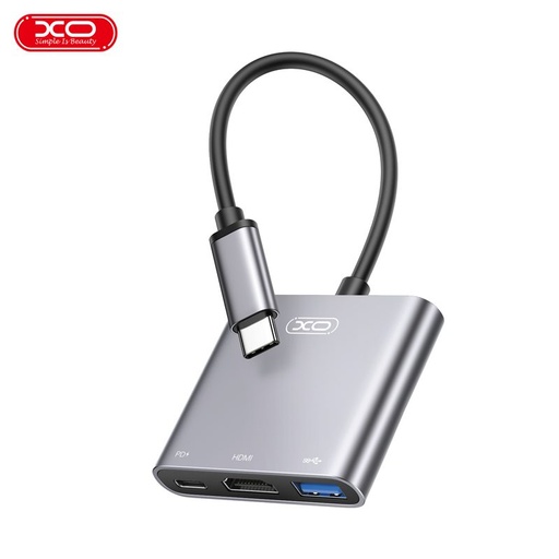 XO HUB011 3 az 1-ben Type-C dokkolóállomás (Tranish) – multifunkciós elosztó