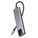 XO HUB013 6 az 1-ben Type-C dokkolóállomás (Tranish) – HDMI, USB, PD töltés