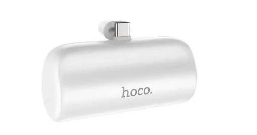 HOCO J106 5000 mAh kapacítású kompakt powerbank, type-c csatlakozóval, kitámasztóval fehér