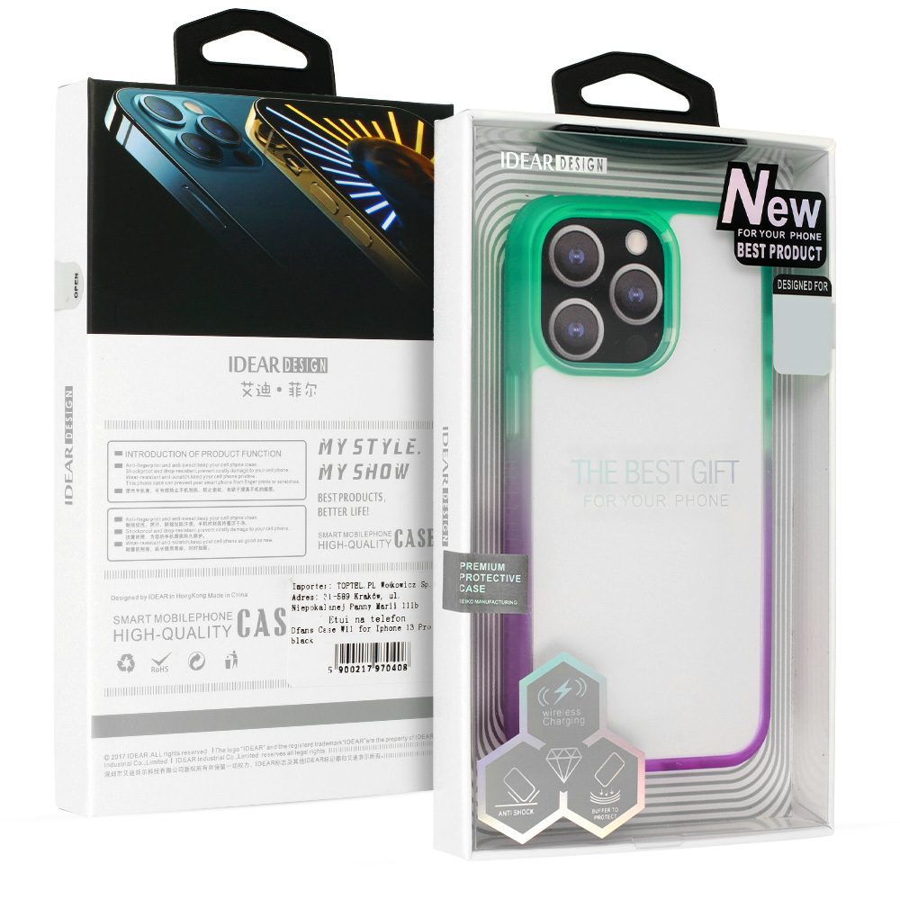 Apple iPhone 14 IDEAR W15 hátlap tok (Menta-Lila)