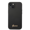 Apple iPhone 14 Guess Liquid Silicone Metal Logo tok (Fekete) - GUHCP14SSLSMK