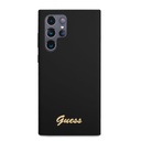 Samsung Galaxy S23 Ultra Guess Liquid Silicone Metal Logo tok (Fekete) - GUHCS23LSLSMK