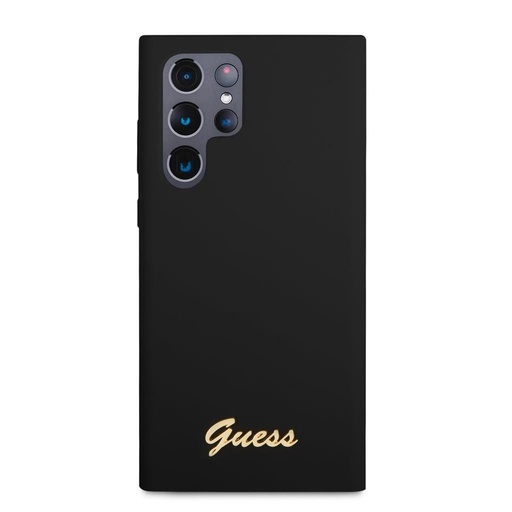 Samsung Galaxy S23 Ultra Guess Liquid Silicone Metal Logo tok (Fekete) - GUHCS23LSLSMK