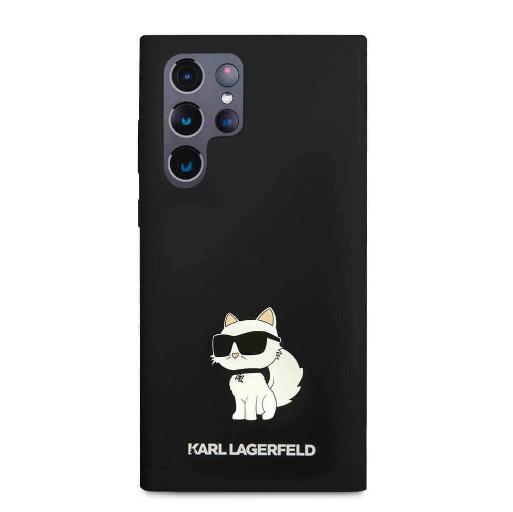 Samsung Galaxy S23 Ultra Black Karl Lagerfeld Liquid Silicone Choupette NFT tok (Fekete) – KLHCS23LSNCHBCK