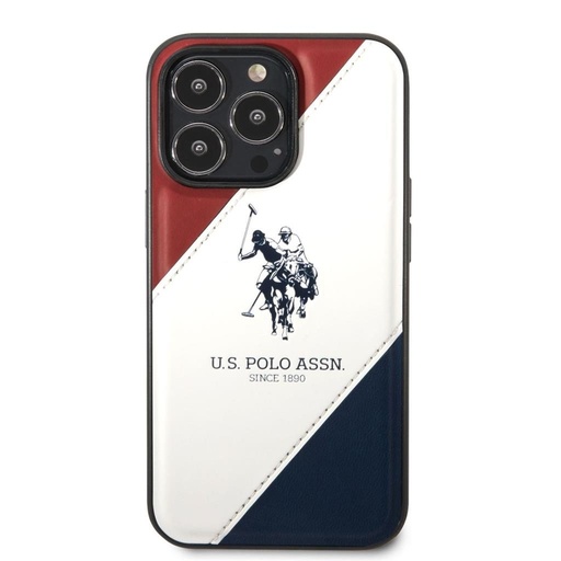 Apple iPhone 14 Pro U.S. Polo double horse hátlap tok (piros/fehér/kék) - USHCP14LPSO3