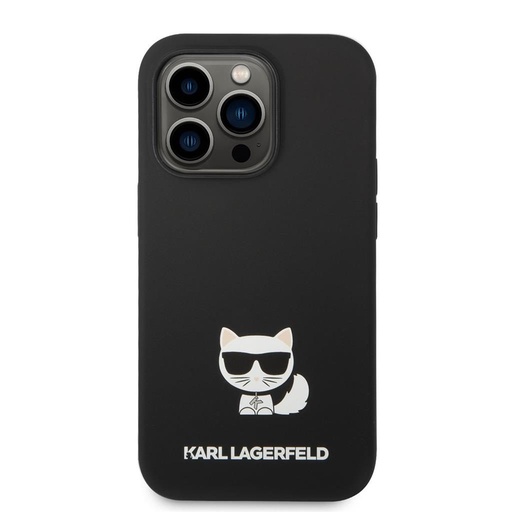 Apple iPhone 14 Pro Karl Lagerfeld Liquid Silicone Choupette tok (Fekete) – KLHCP14LSLCTBK