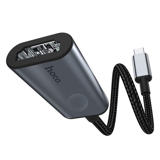 Hoco HB21 HDMI adapter, 4K 30Hz 3840*2160P, HDTV, 150mm, alumínium ötvözet, szürke