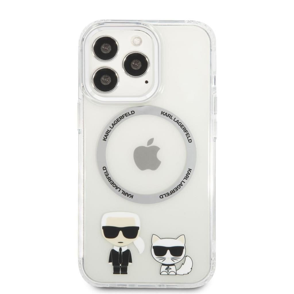 Apple iPhone 13 Pro Karl Lagerfeld MagSafe Compatible Karl and Choupette tok (Átlátszó) – KLHMP13LHKCT