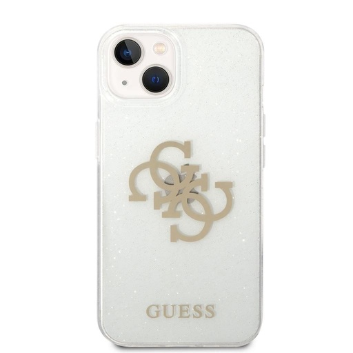 Apple iPhone 14 Guess TPU Big 4G Full Glitter tok (Átlátszó) – GUHCP14SPCUGL4GTR