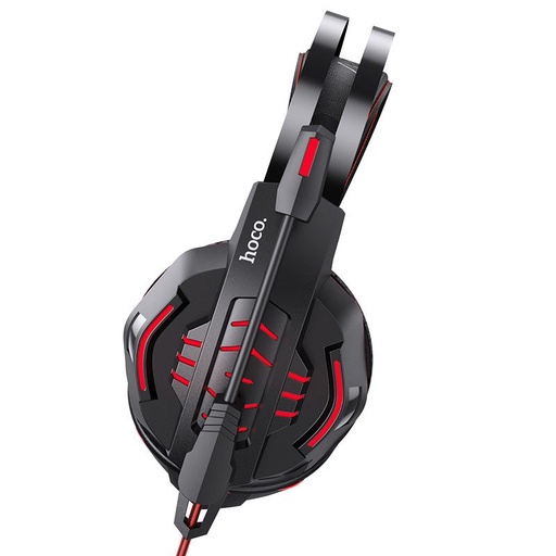 Hoco W102 fejlhallgató, 2m, two-in-one audio adapter, piros