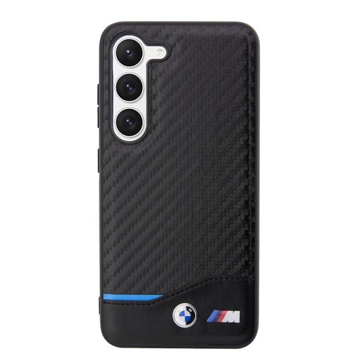 Samsung Galaxy S23+ BMW M PU Carbon tok – Blue Line (Fekete) - BMHCS23M22NBCK