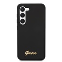 Samsung Galaxy S23 Guess Liquid Silicone Metal Logo tok (Fekete) - GUHCS23SSLSMK