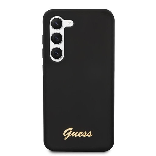 Samsung Galaxy S23 Guess Liquid Silicone Metal Logo tok (Fekete) - GUHCS23SSLSMK
