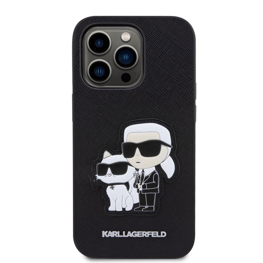 Apple iPhone 14 Pro Karl Lagerfeld PU Saffiano Karl and Choupette NFT tok (Fekete) – KLHCP14LSANKCPK