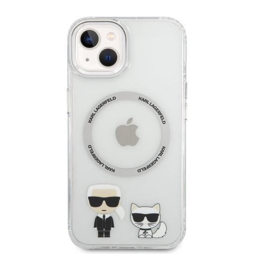 Apple iPhone 14 Plus Karl Lagerfeld MagSafe Compatible Karl and Choupette tok (Átlátszó) – KLHMP14MHKCT