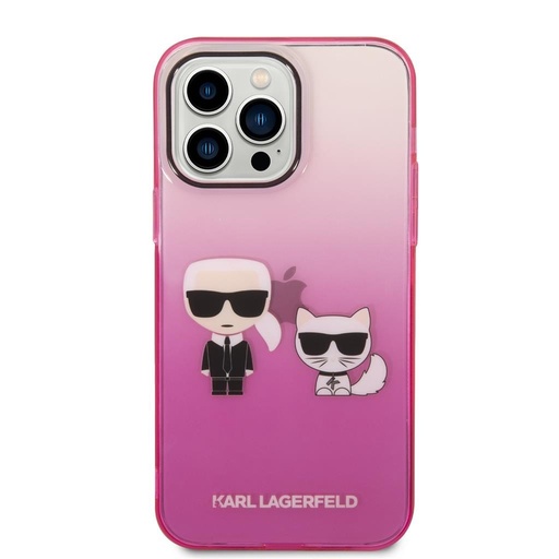 Apple iPhone 14 Pro Max Karl Lagerfeld Gradient Karl and Choupette tok (Rózsaszín) – KLHCP14XTGKCP