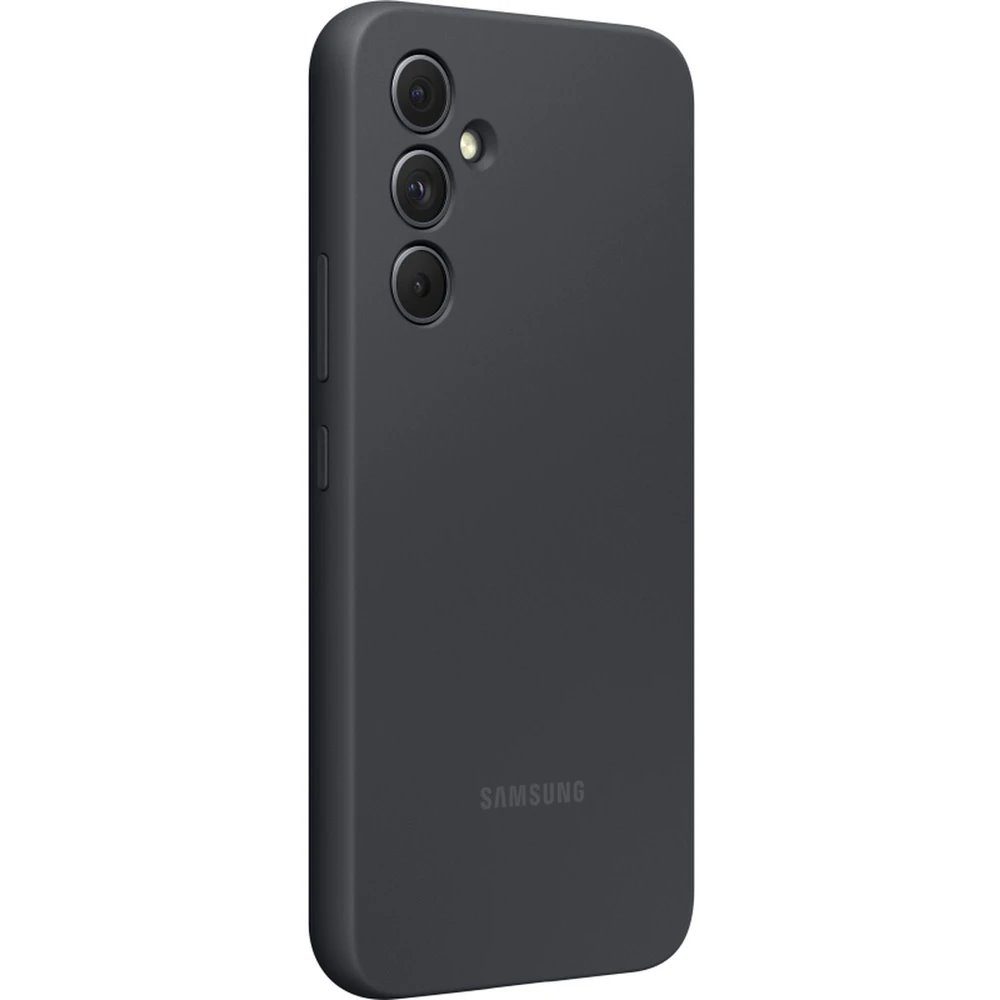 Samsung Galaxy A54 5G Silicone Cover tok szíjjal (Fekete)