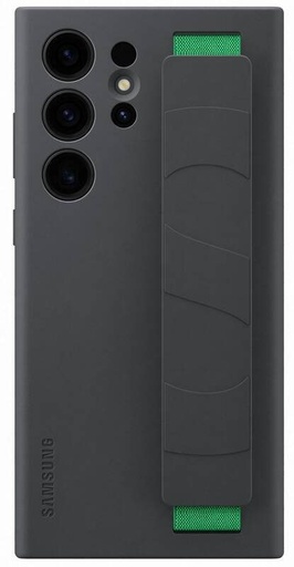Samsung Galaxy S23 Ultra Silicone Cover tok szíjjal (Fekete)