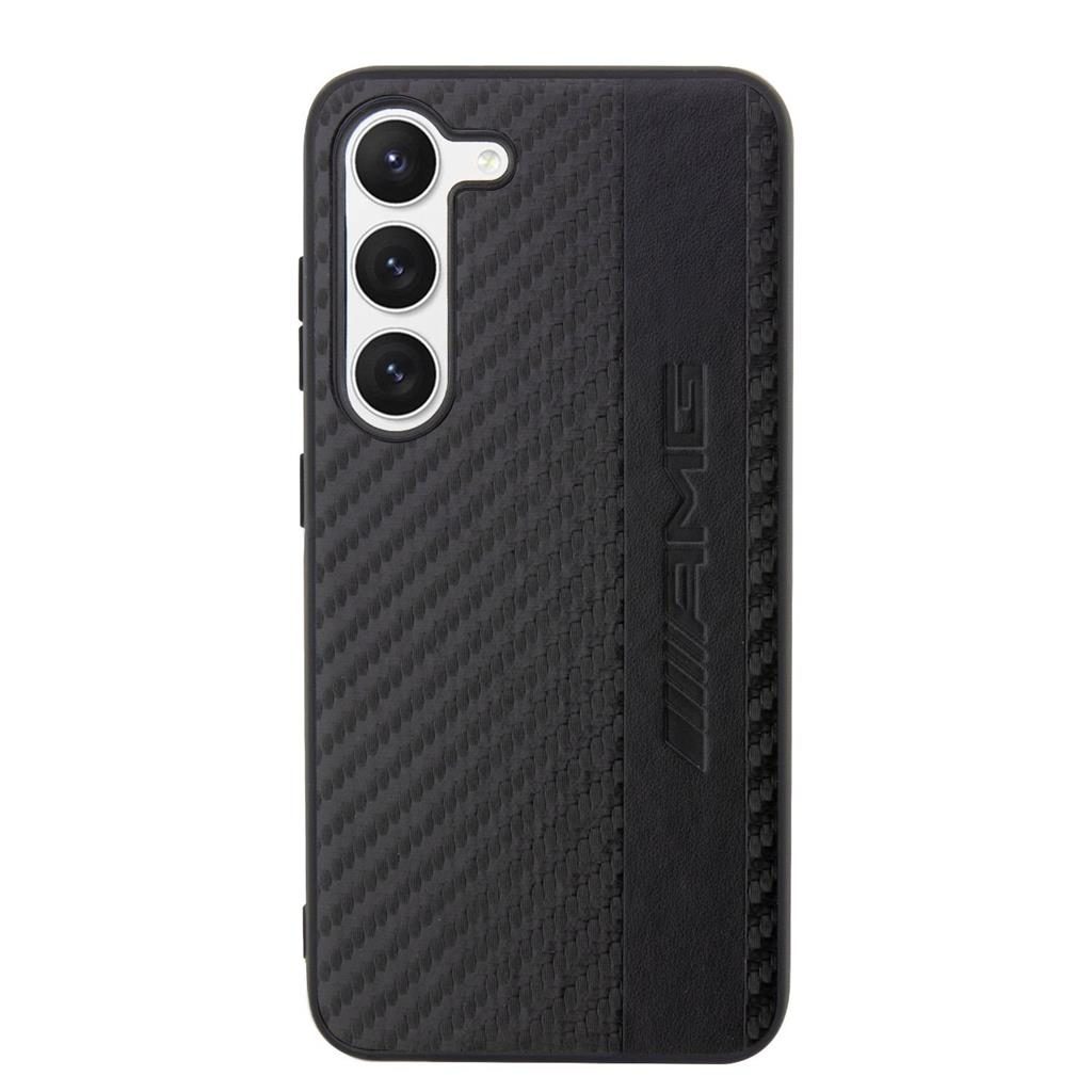 Samsung Galaxy S23 Plus AMG karbon stripe mintás szilikon hátlap tok AMHCS23MBLSCA (Fekete)