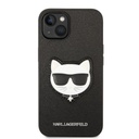 Apple iPhone 14 Karl Lagerfeld PU Saffiano Choupette Head tok (Fekete) – KLHCP14SSAPCHK