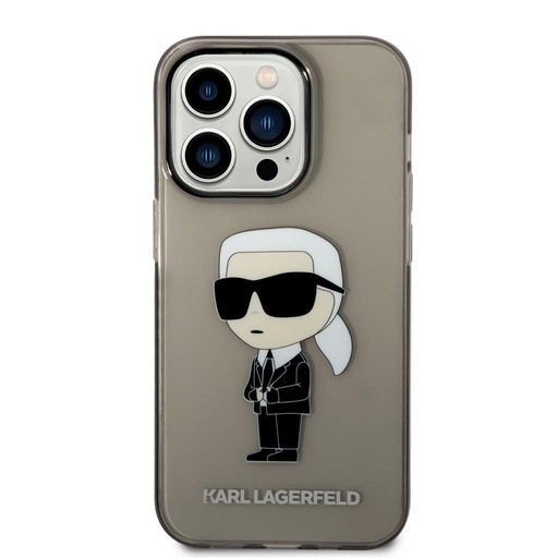 Apple iPhone 14 Pro Karl Lagerfeld IML Ikonik NFT tok (Fekete) – KLHCP14LHNIKTCK