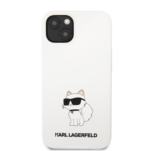 Apple iPhone 13 Karl Lagerfeld Liquid Silicone Choupette NFT tok (Fehér) – KLHCP13MSNCHBCH