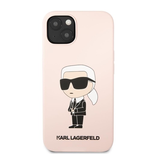Apple iPhone 13 Karl Lagerfeld Liquid Silicone Ikonik NFT tok (Rózsaszín) – KLHCP13MSNIKBCP