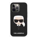 Apple iPhone 13 Pro Max Karl Lagerfeld MagSafe Compatible Liquid Silicone Karl Head tok (Fekete) – KLHMP13XSLKHBK