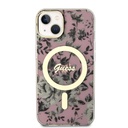 Apple iPhone 13 Guess Flowers IML MagSafe tok (Rózsaszín) - GUHMP13MHCFWSP