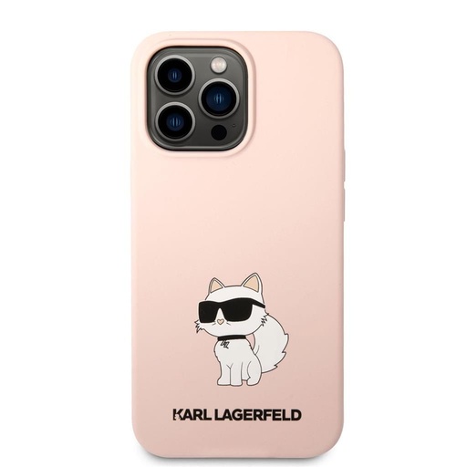 Apple iPhone 13 Pro Karl Lagerfeld Liquid Silicone Choupette NFT tok (Rózsaszín) – KLHCP13LSNCHBCP
