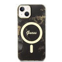 Apple iPhone 14 Guess Marble IML MagSafe tok (Fekete) - GUHMP14SHTMRSK