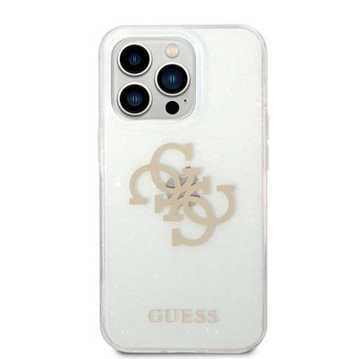 Apple iPhone 14 Pro Max Guess TPU Big 4G Full Glitter tok (Átlátszó) – GUHCP14XPCUGL4GTR
