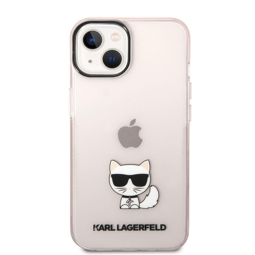 Apple iPhone 14 (Rózsaszín) Karl Lagerfeld Choupette Logo tok - KLHCP14SCTTRI