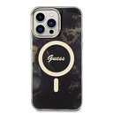 Apple iPhone 14 Pro Max Guess Marble IML MagSafe tok (Fekete) - GUHMP14XHTMRSK