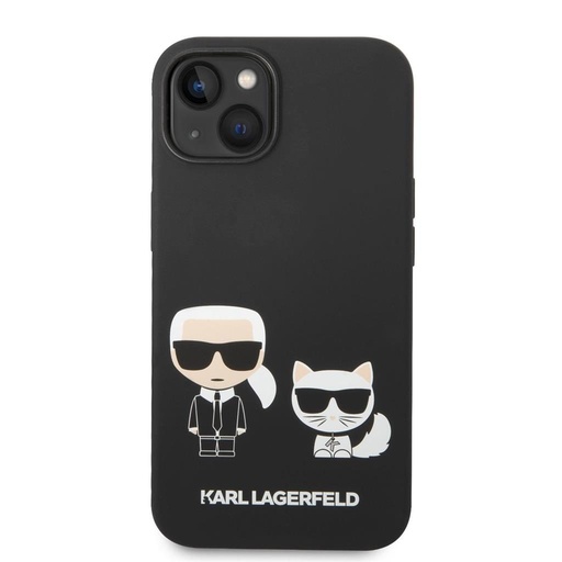 Apple iPhone 14 Plus Karl Lagerfeld & Choupette folyékony szilikontok (Fekete) – KLHCP14MSSKCK