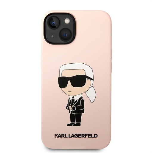 Apple iPhone 14 Plus Karl Lagerfeld Liquid Silicone Ikonik NFT tok (Rózsaszín) – KLHCP14MSNIKBCP
