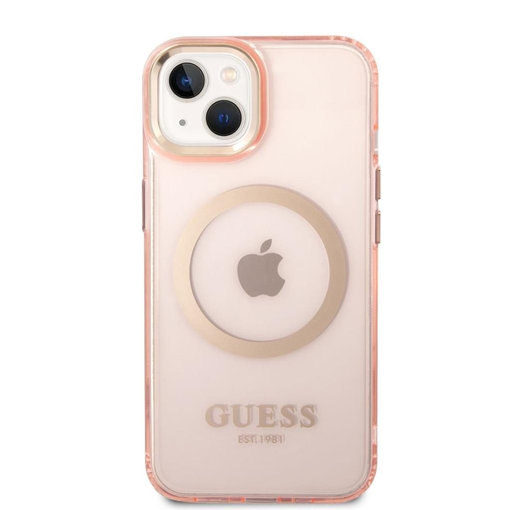 Apple iPhone 14 Plus Guess Translucent MagSafe kompatibilis tok (Rózsaszín) – GUHMP14MHTCMP