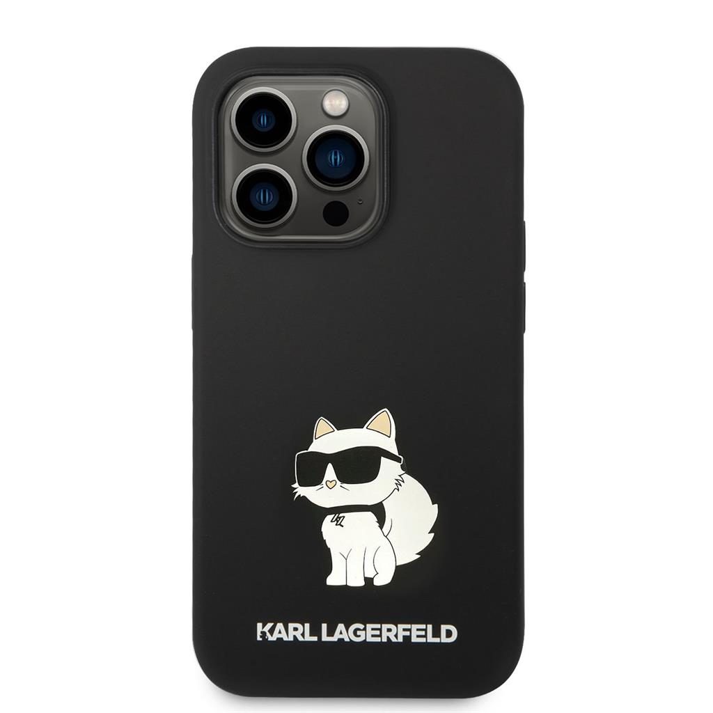 Apple iPhone 14 Pro Black Karl Lagerfeld Liquid Silicone Choupette NFT tok (Fekete) – KLHCP14LSNCHBCK