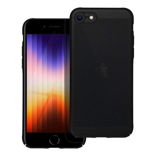 Apple iPhone 7 / iPhone 8 / iPhone 8 / iPhone SE 2020 / iPhone SE 2022 Breezy lyukacsos műanyag hátlap tok (Fekete)