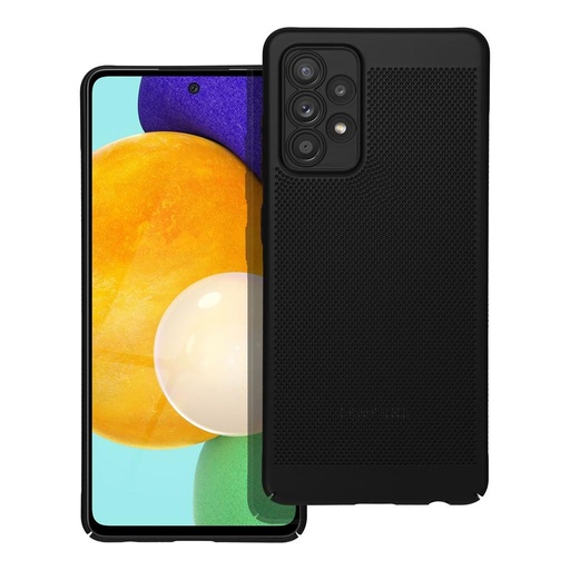 Samsung Galaxy A52 4G / Galaxy A52 5G / Galaxy A52s 5G Breezy lyukacsos műanyag hátlap tok (Fekete)