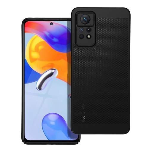 Xiaomi Redmi Note 11 Pro / Redmi Note 11 Pro 5G Breezy lyukacsos műanyag hátlap tok (Fekete)