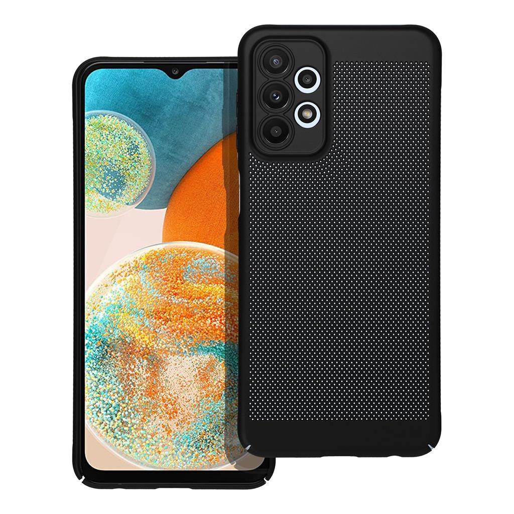 Samsung Galaxy A23 5G Breezy lyukacsos műanyag hátlap tok (Fekete)