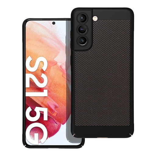 Samsung Galaxy S21 FE Breezy lyukacsos műanyag hátlap tok (Fekete)