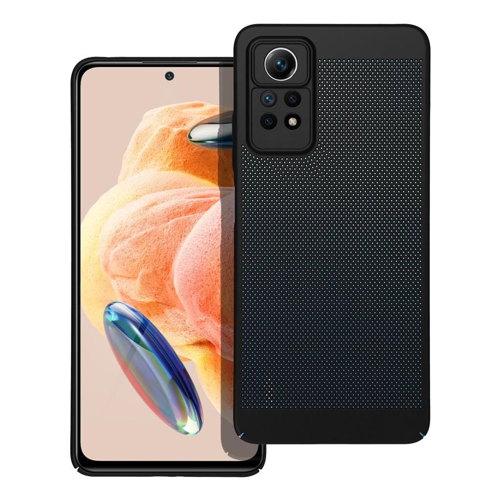 Xiaomi Redmi Note 12 Pro 4G Breezy lyukacsos műanyag hátlap tok (Fekete)