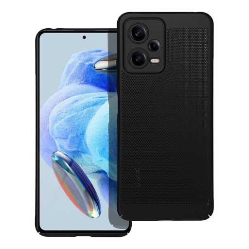 Xiaomi Redmi Note 12 5G Breezy lyukacsos műanyag hátlap tok (Fekete)